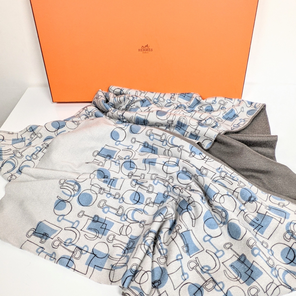 Vintage Rare Hermes Cashmere Silk Long Scarf